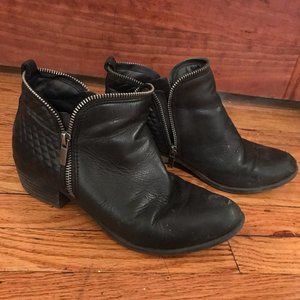 Lucky Brand black leather ankle booties, size 8.5